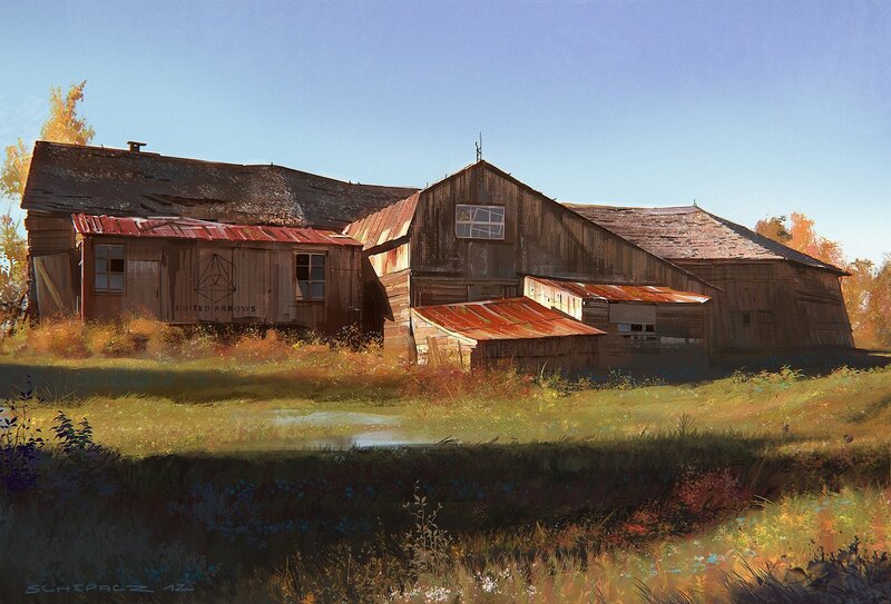 Rustic Barns in Autumn