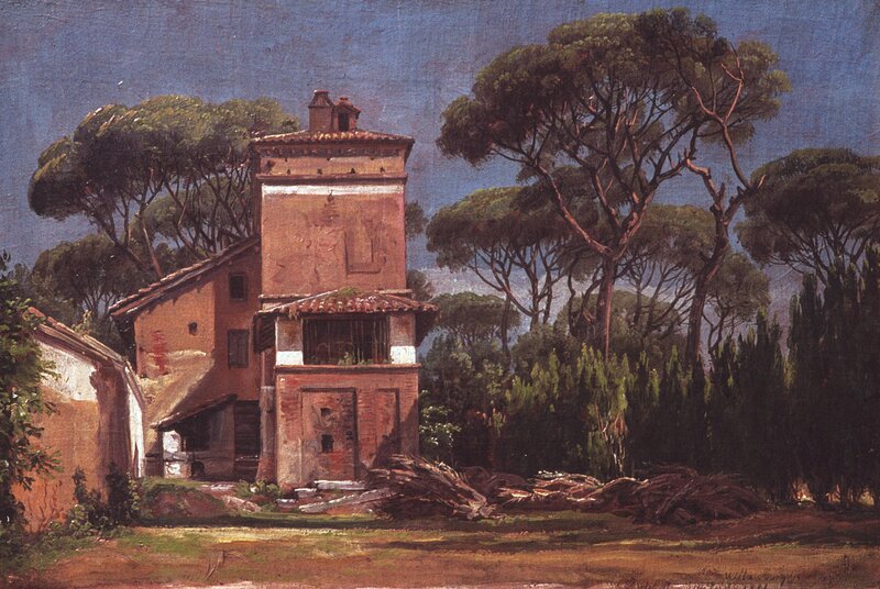 Rustic building among trees