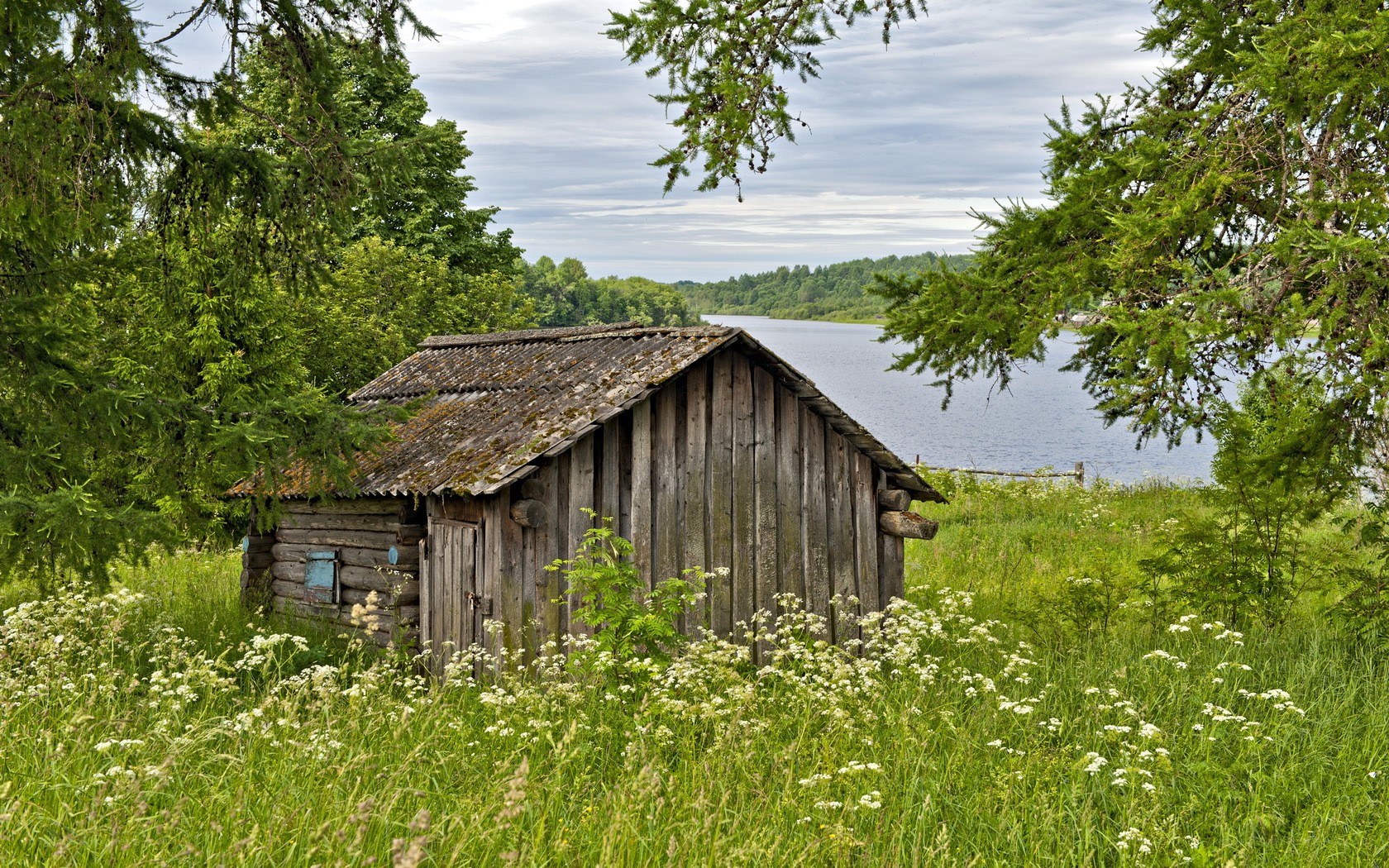 Rustic cabin by a lake