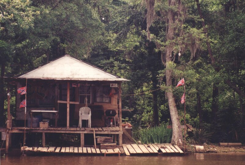 Rustic cabin on a swamp