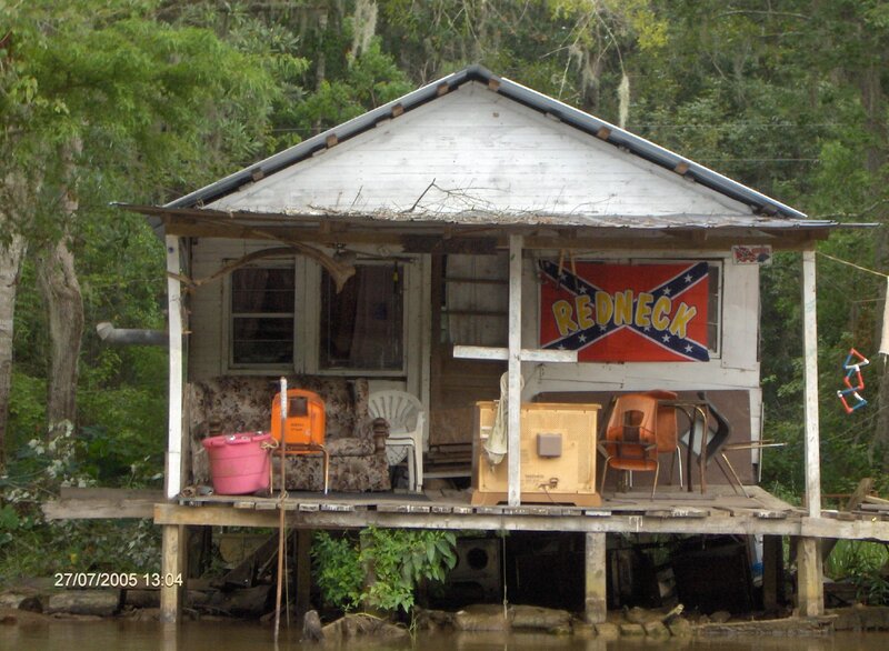Rustic cabin on stilts