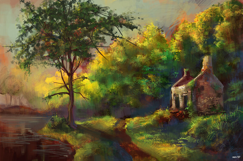Rustic cottage by the river