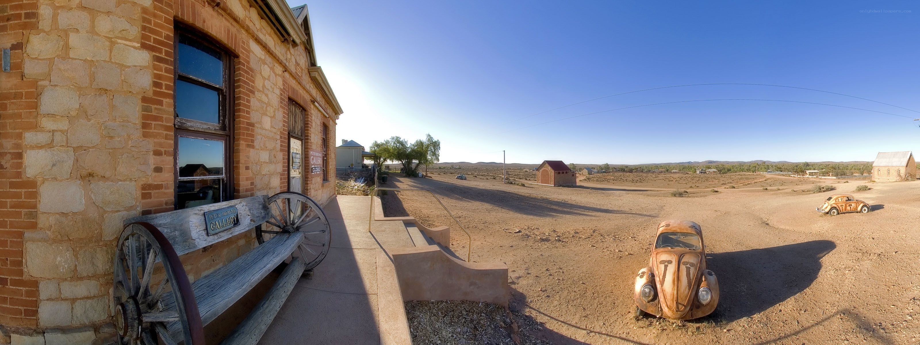 Rustic desert town scene