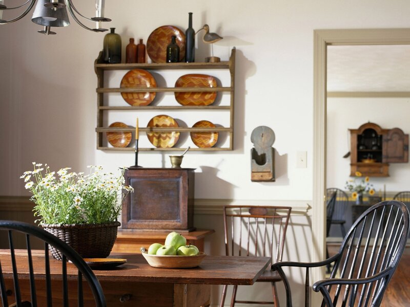 Rustic dining room with wooden furniture