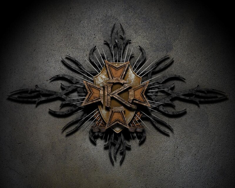 Rustic emblem with tribal design
