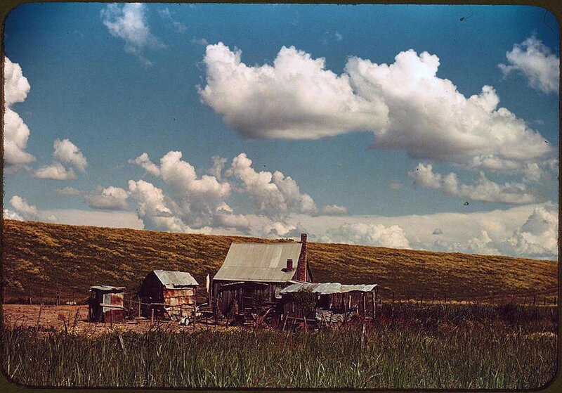 Rustic farm on a hillside