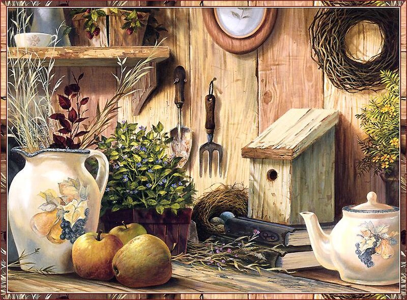 Rustic garden still life