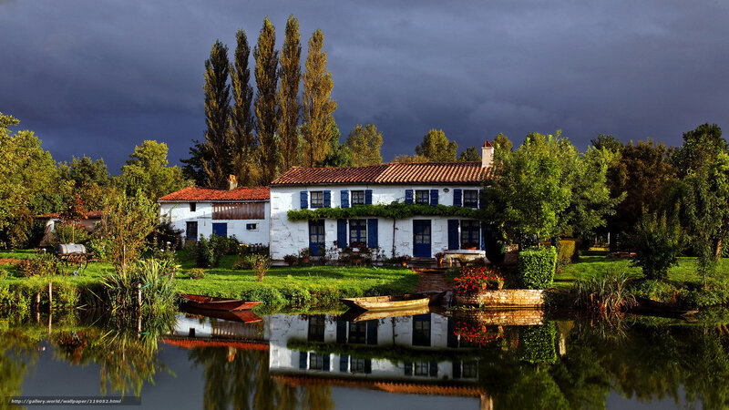 Rustic house by the water