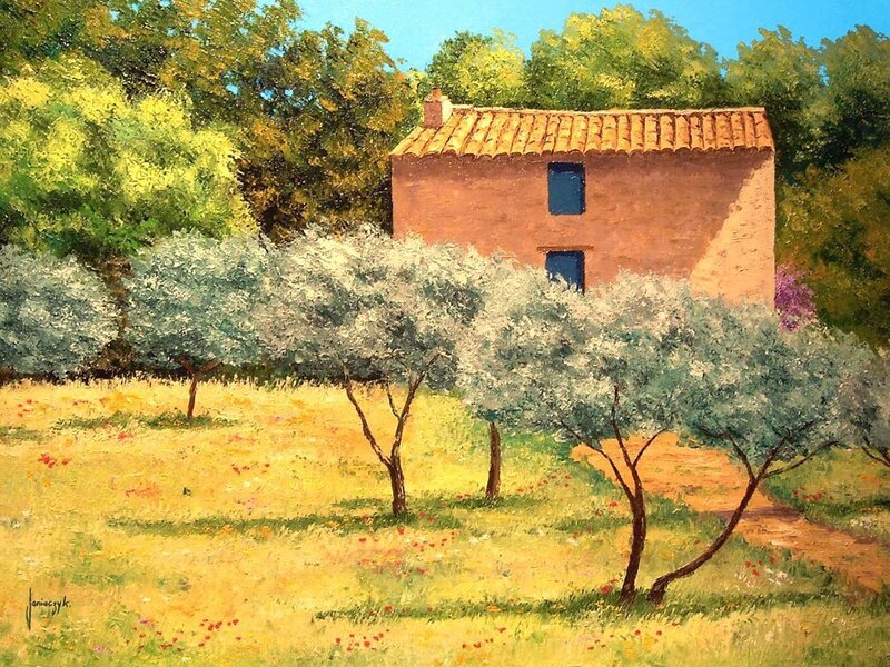 Rustic house in olive grove