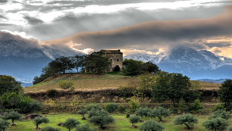 Rustic house on a hill