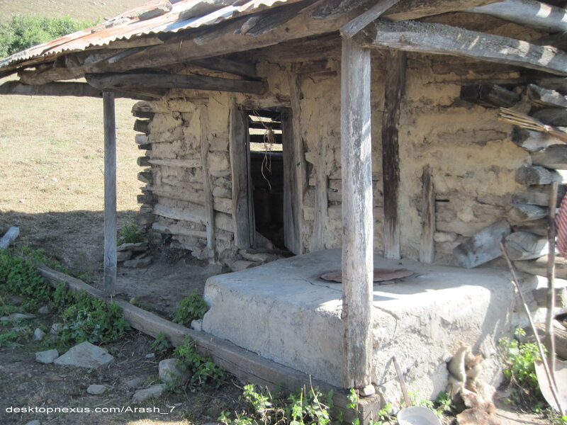 rustic hut in rural area