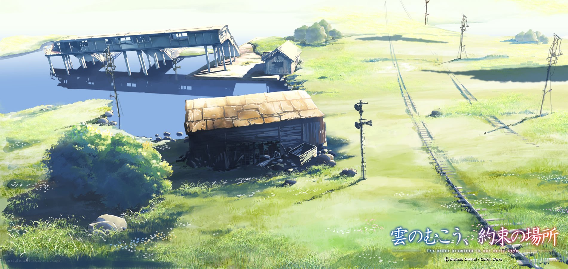 Rustic landscape with train tracks