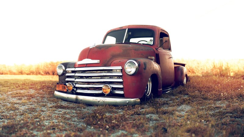 rustic red vintage truck