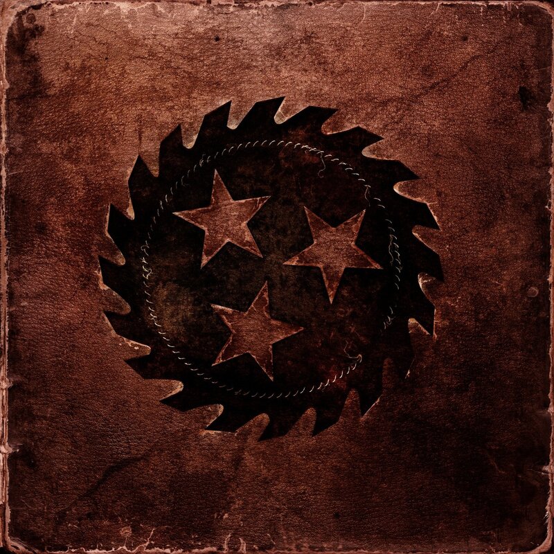 rustic saw blade with stars