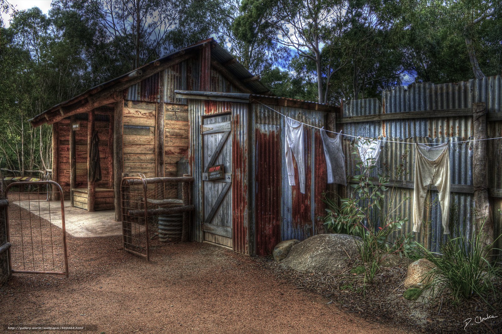 rustic shed with laundry