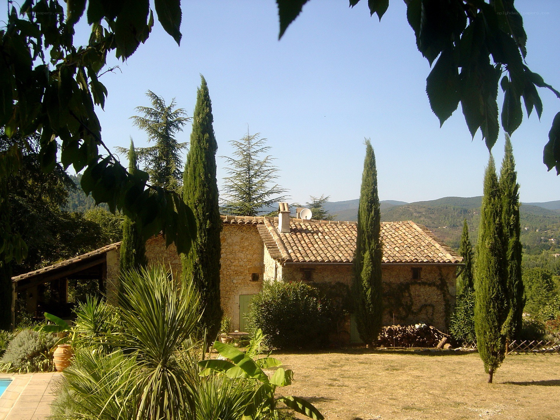 Rustic stone house in countryside