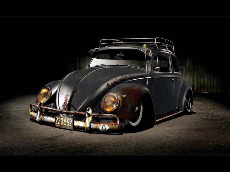 rustic vintage beetle car