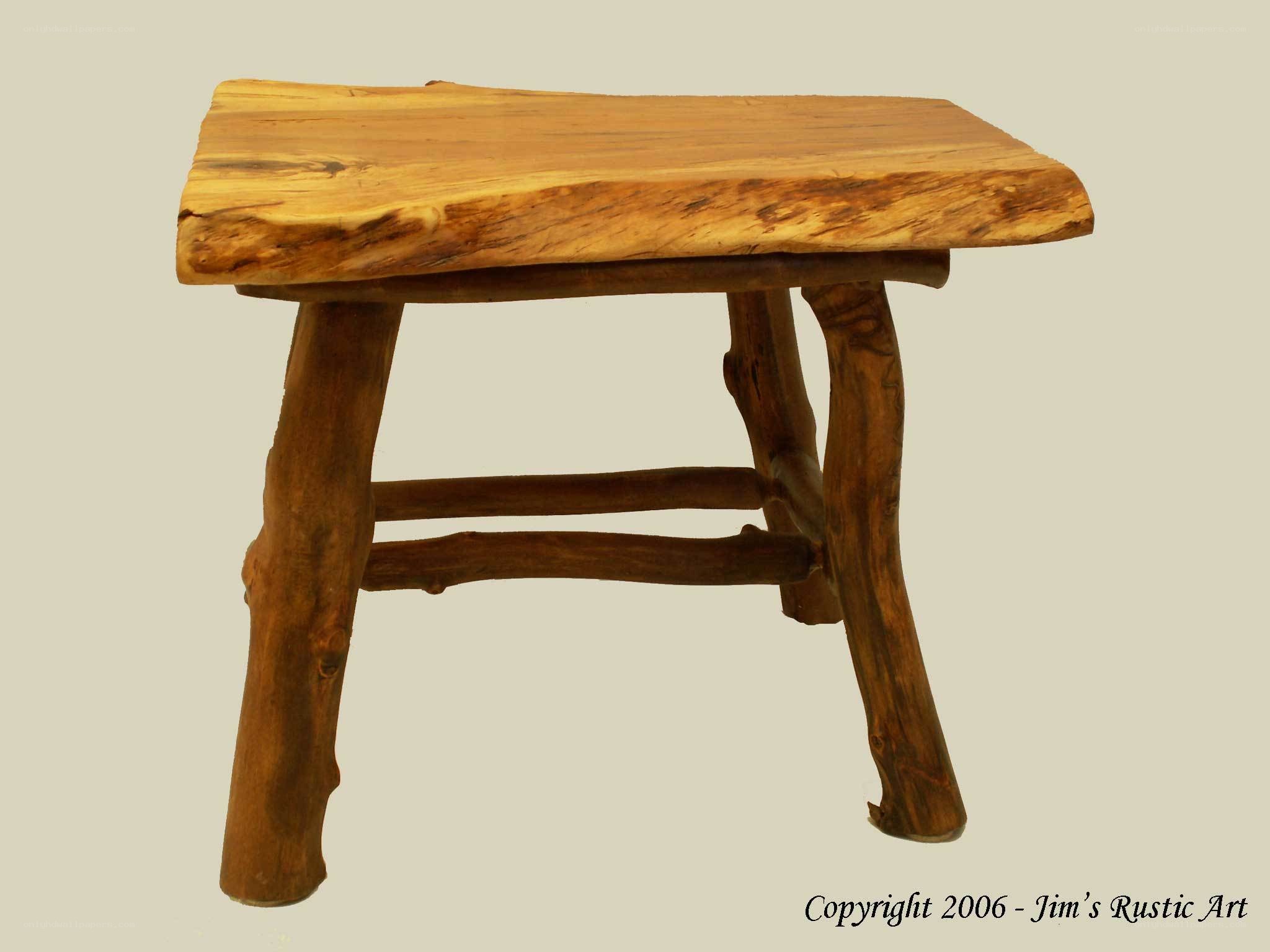 Rustic wooden stool