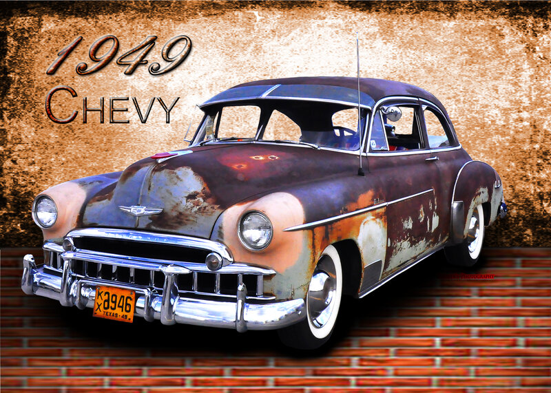 Rusty 1949 Chevy Car