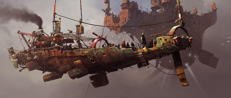 Rusty Airship in Flight