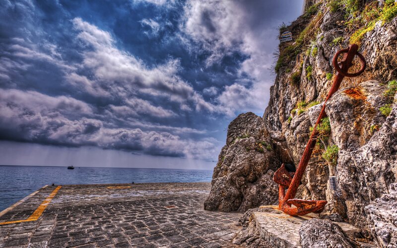 Rusty Anchor on Cliff