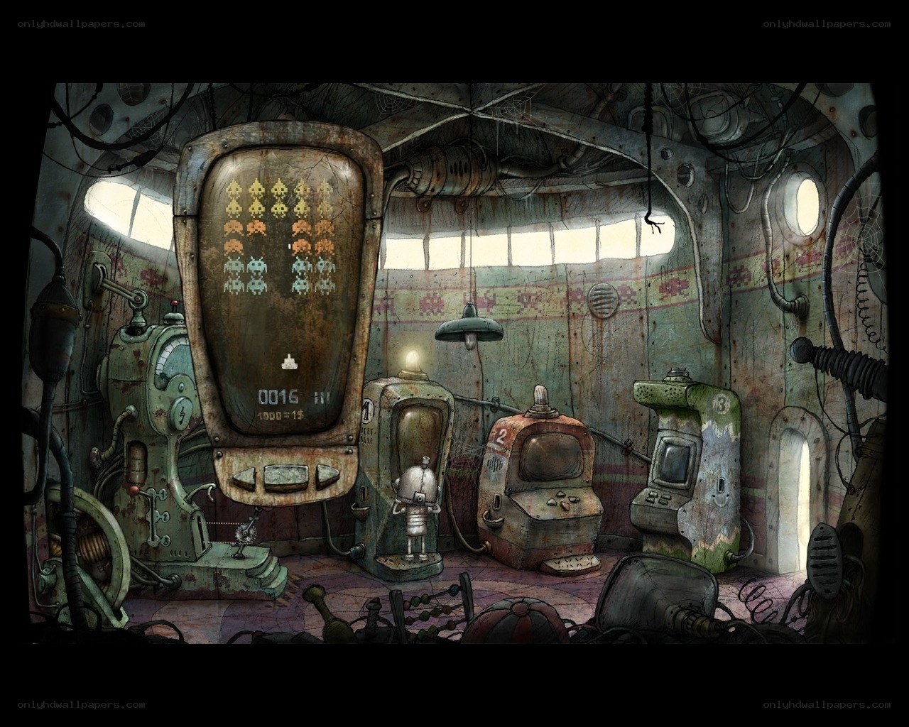 Rusty arcade in a derelict room