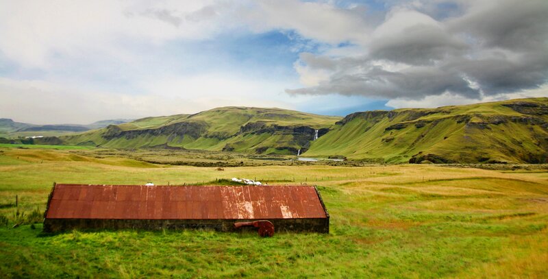 Rusty Barn in Field