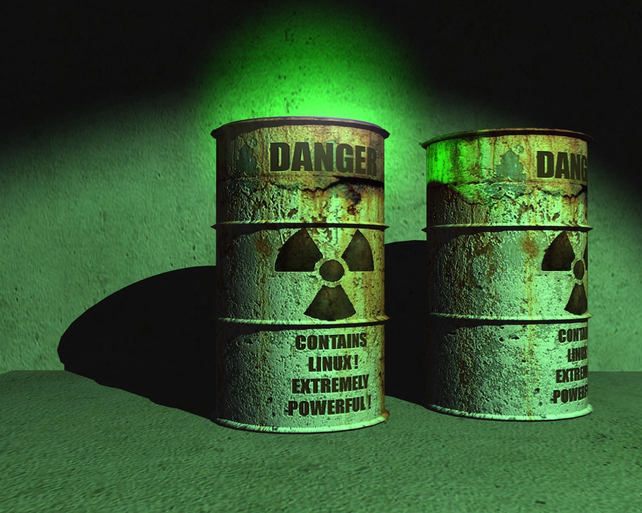 Rusty barrels with Linux warning