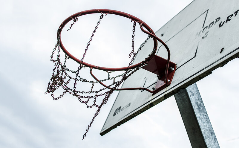 Rusty basketball hoop