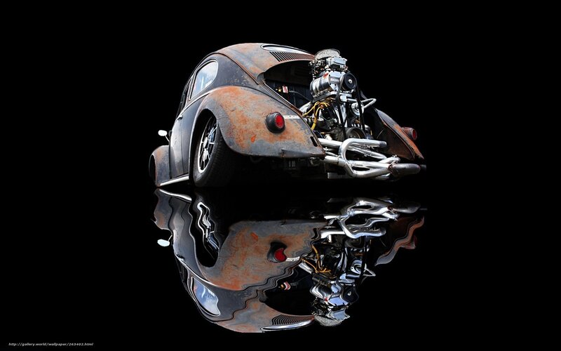 Rusty Beetle with Engine Exposed
