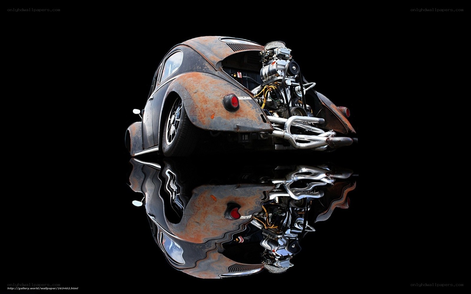 Rusty Beetle with Engine Exposed