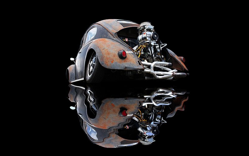 Rusty Beetle with Exposed Engine