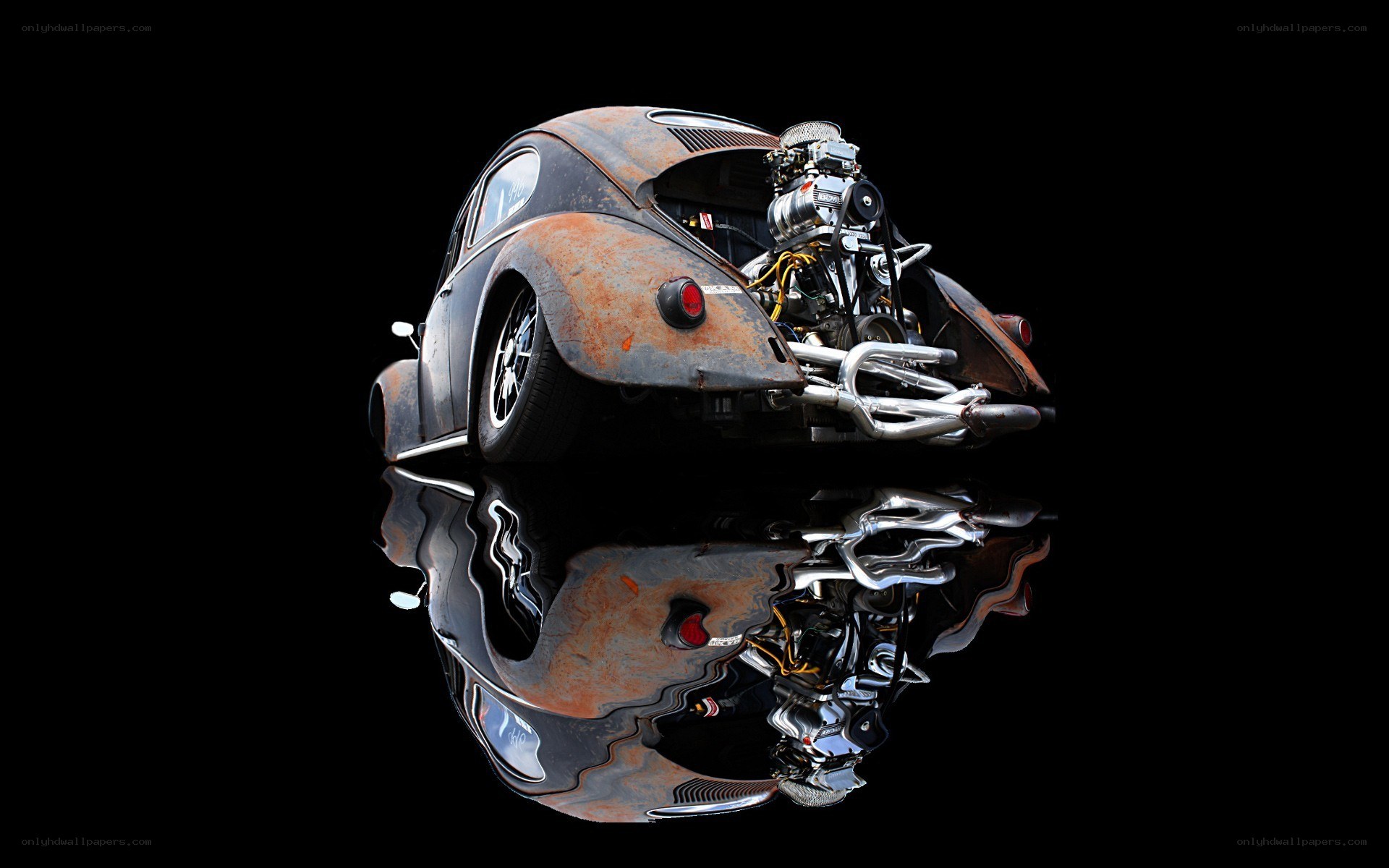 Rusty Beetle with Exposed Engine