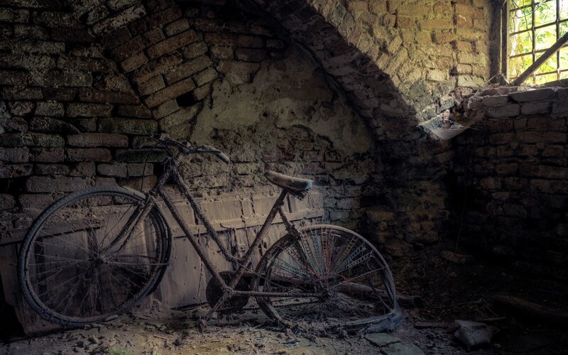 Rusty Bicycle in Ruin