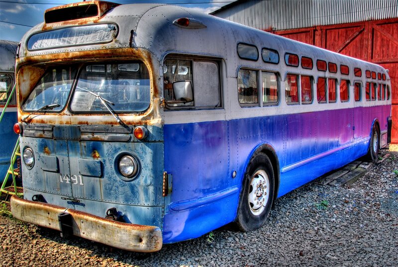 Rusty Blue Bus