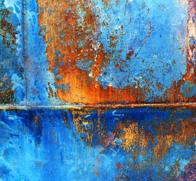 Rusty Blue Metal Surface — Textured