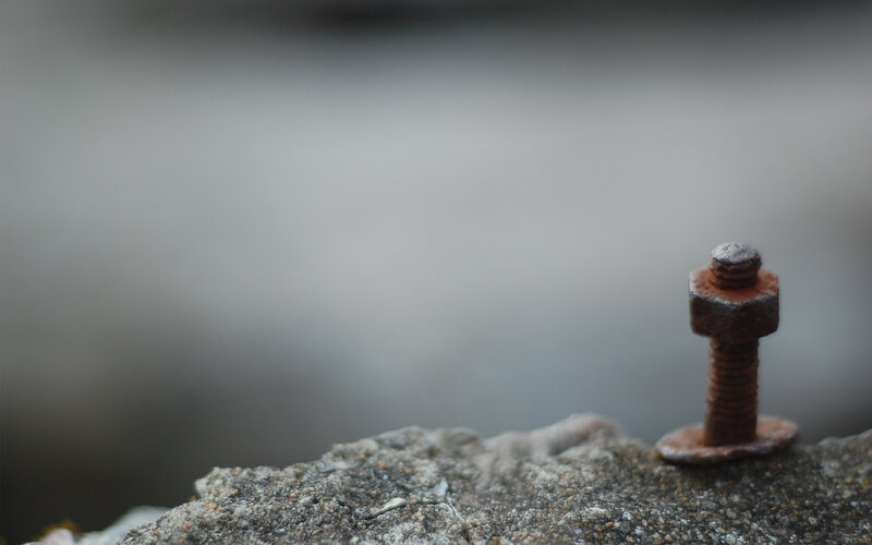 Rusty Bolt on Rock