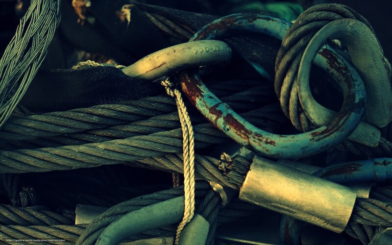 rusty cables and chains