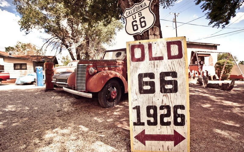 Rusty Car and Sign