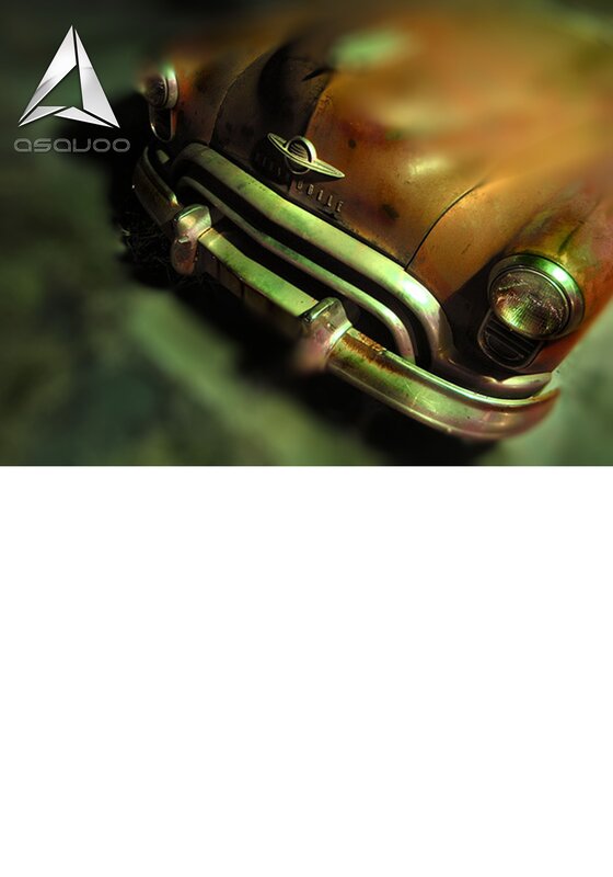 rusty car front close-up