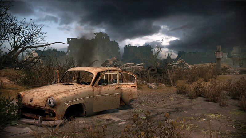 Rusty Car in Wasteland
