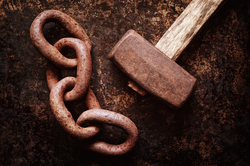 Rusty Chain and Hammer