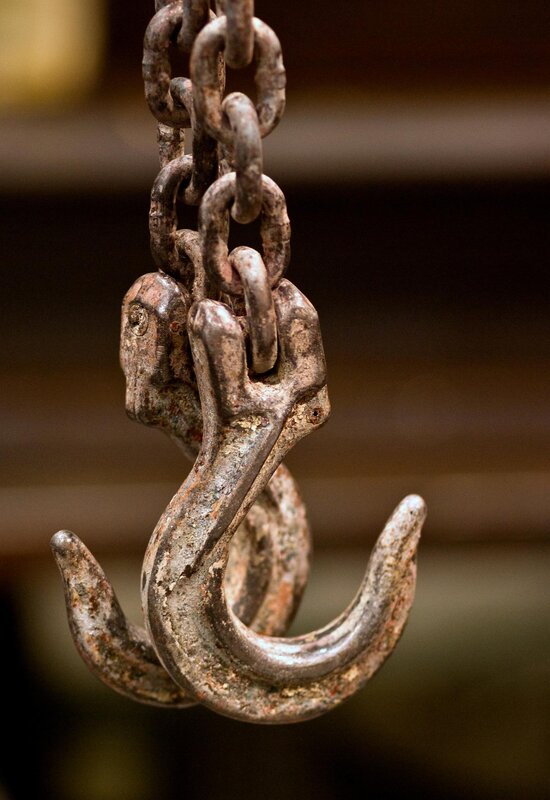 rusty chain and hook
