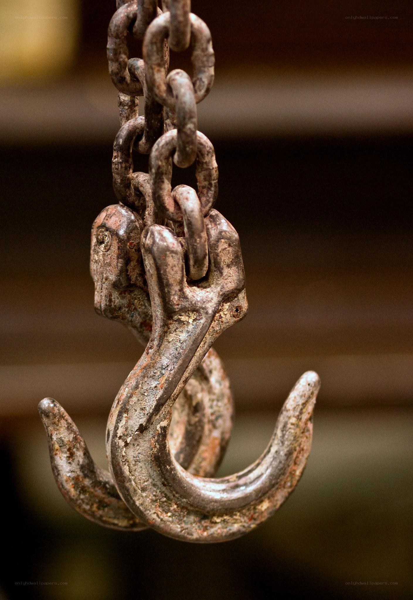 rusty chain and hook
