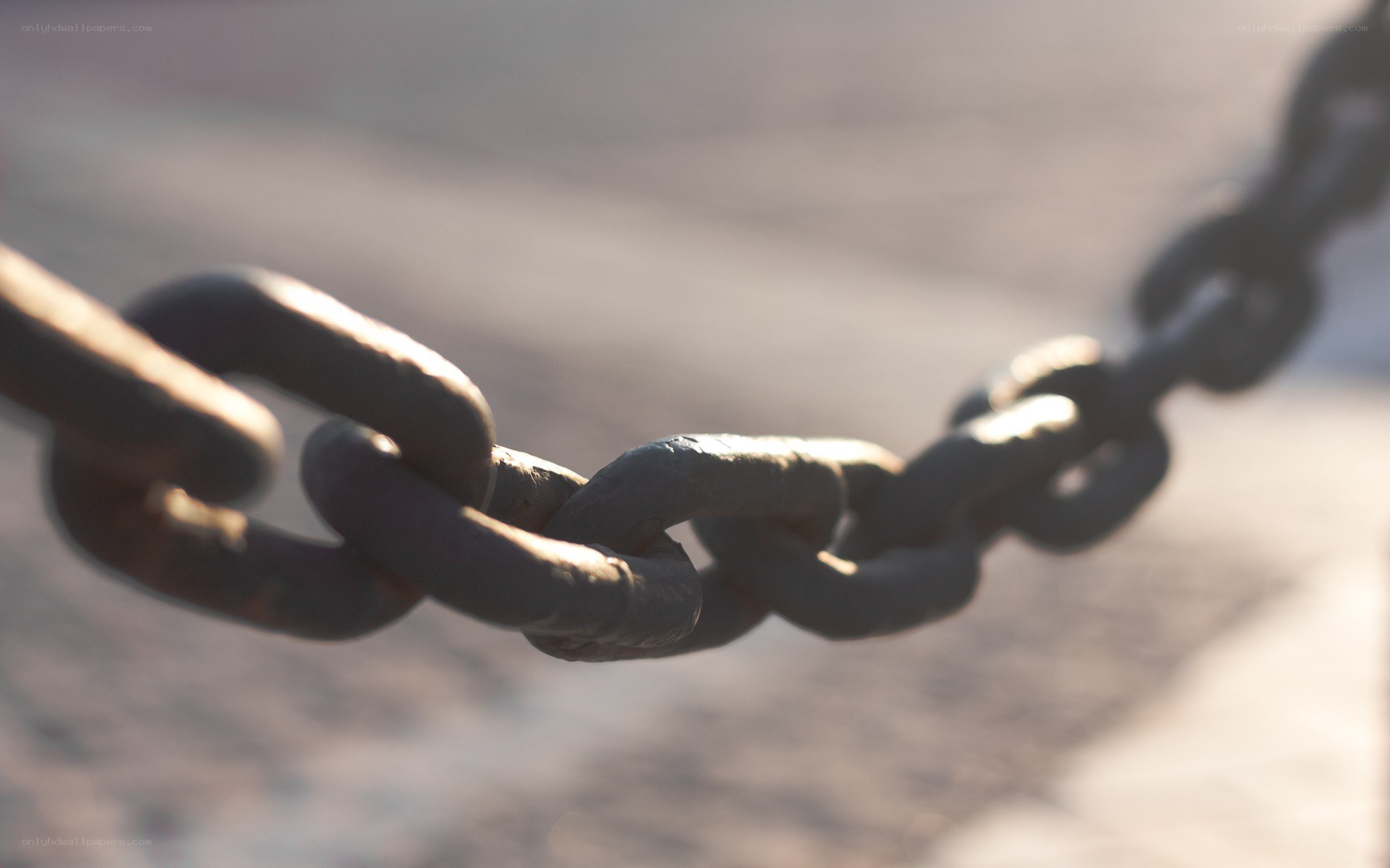 rusty chain in sunlight