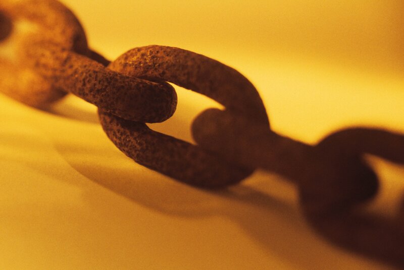 rusty chain in warm light