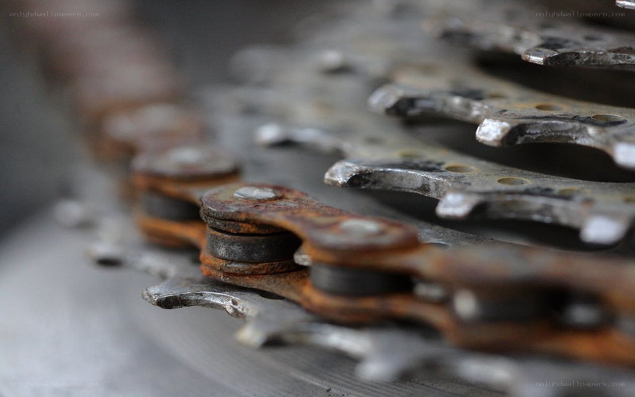 rusty chain on sprocket