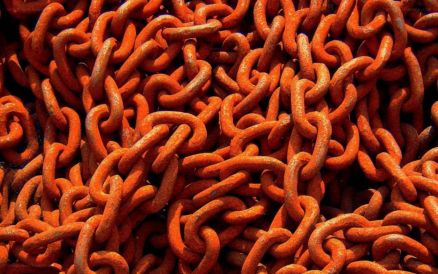 rusty chains pile
