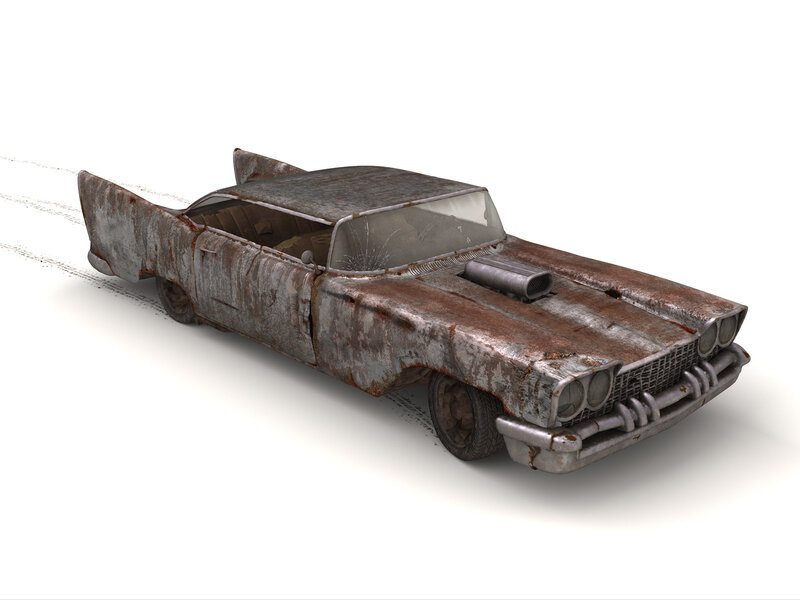 rusty classic car