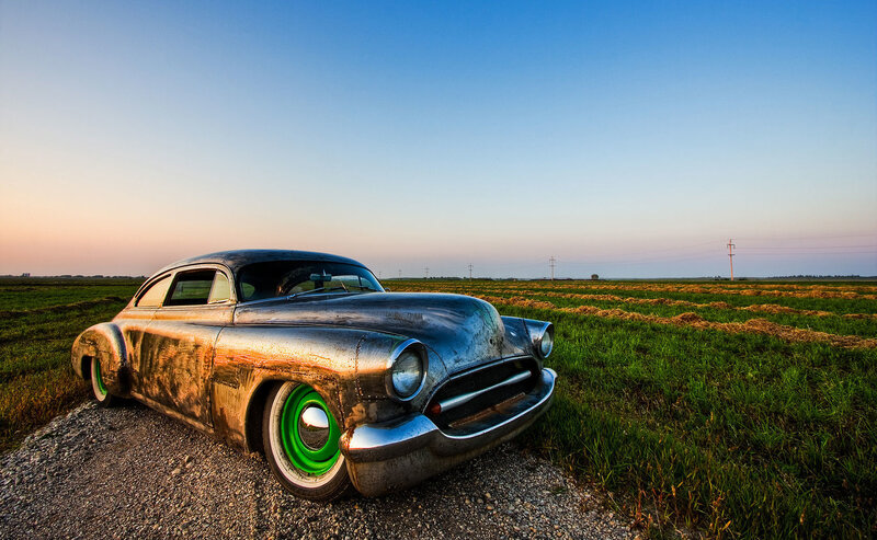 Rusty Classic Car — Green